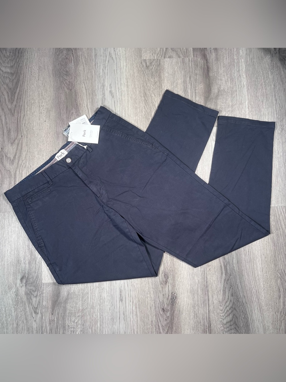 New Perk All-Day Chino Pants Mens 35x34 Navy Blue Slim‎ Fit Stretch 2.0 Cotton